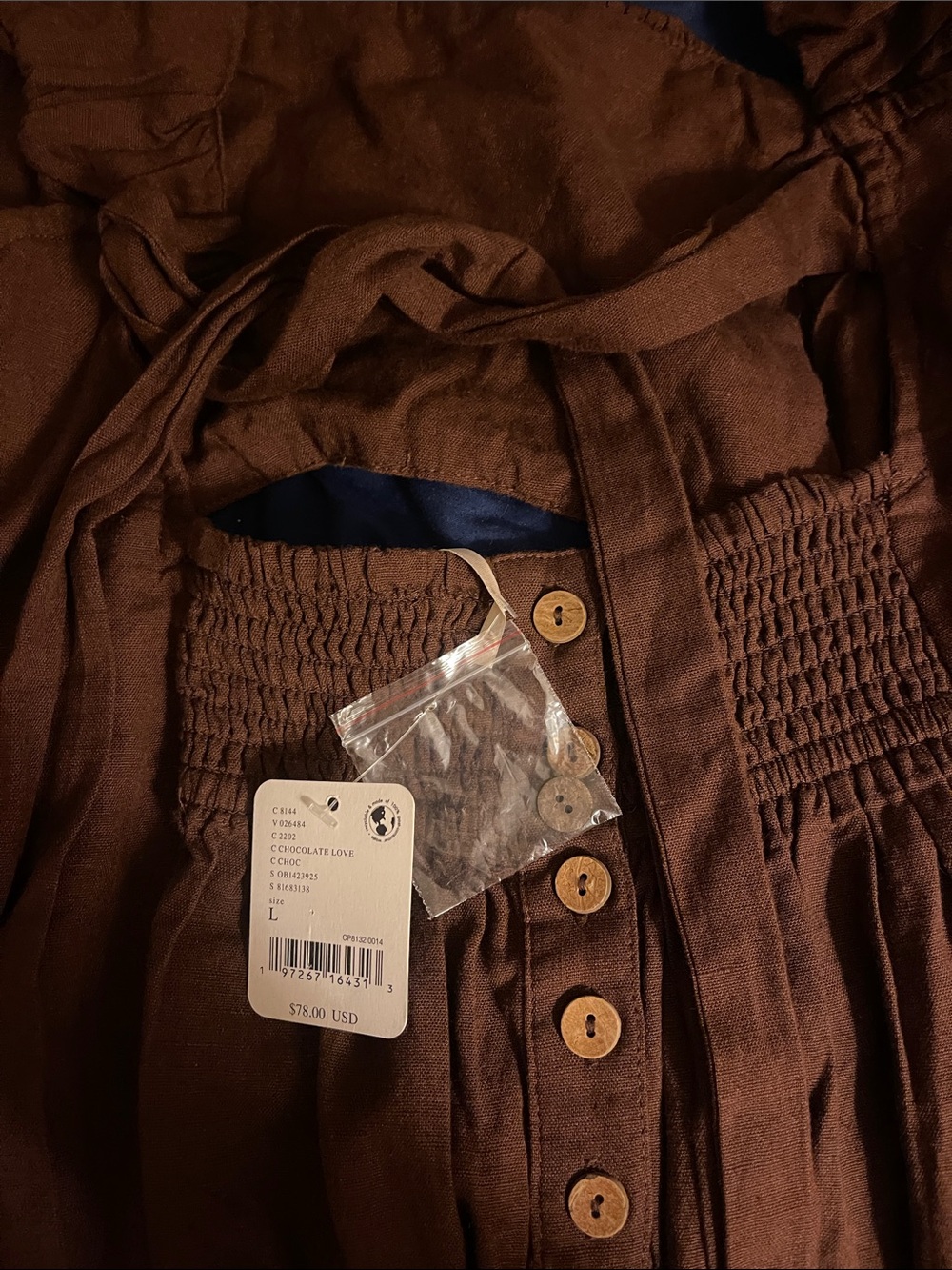 Free People “FREE-EST” BOM BOM ISLAND Brown Cutout Sundress with Ruched Bust - Picture 9 of 11